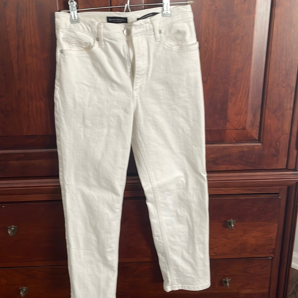 Banana Republic Premium Denim High Rise Straight Jean- white - 27P